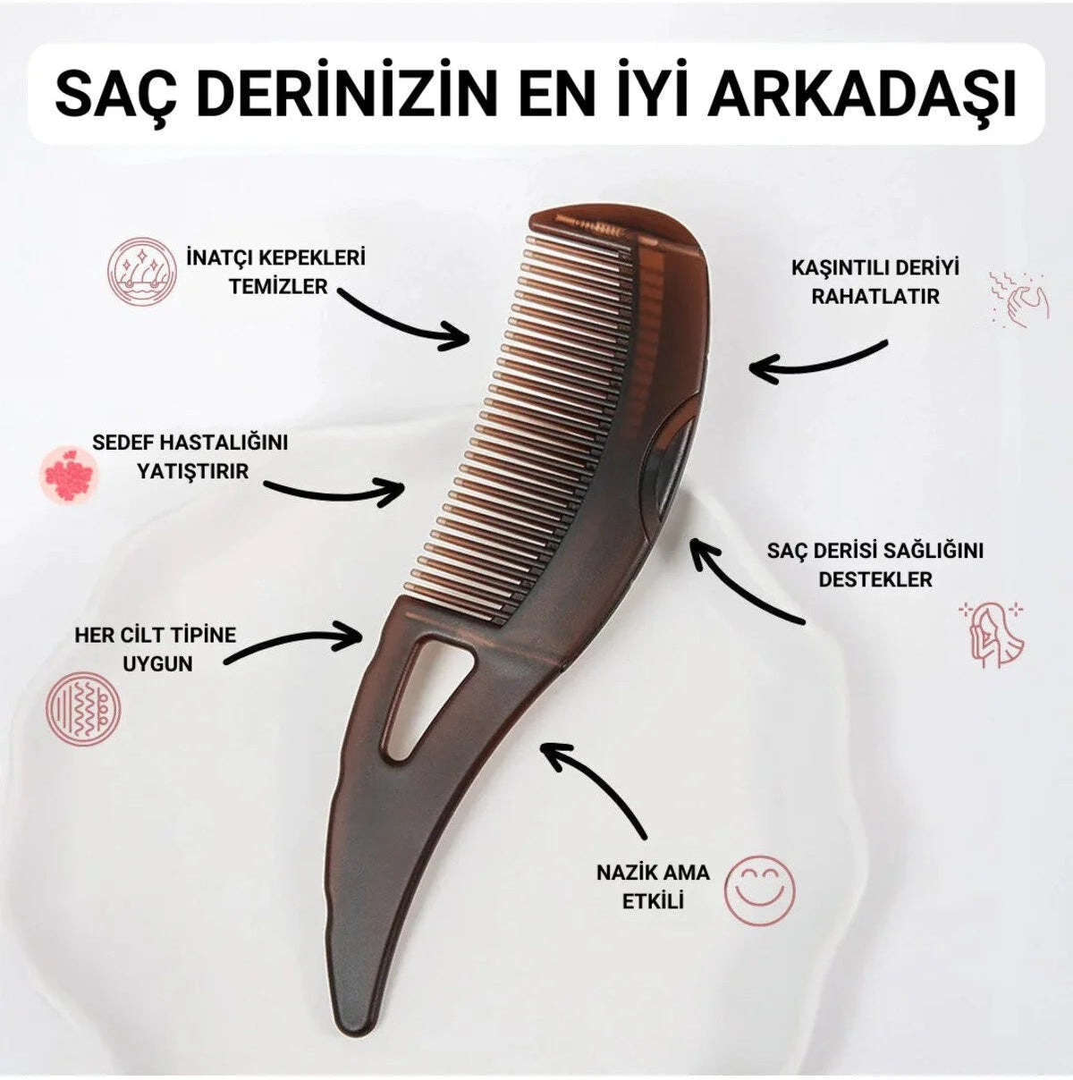 mozmor™ Kepek Giderici Anti-statik Gua Sha Masaj Tarağı